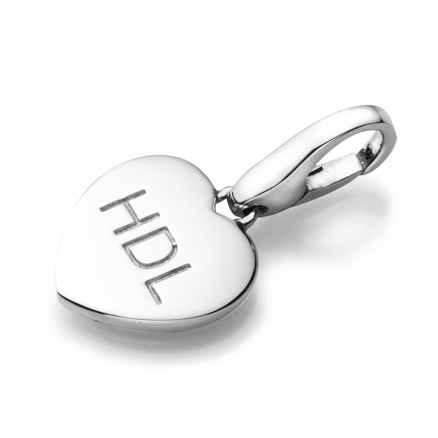 Charm Herz mit Schriftzug HDL, Silber 925