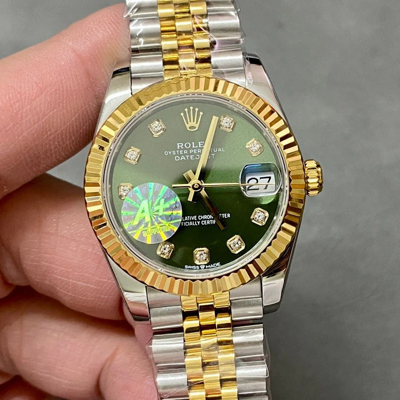 Rolex Watch DATEJUST 31MM GOLD STEEL GREEN DIAL