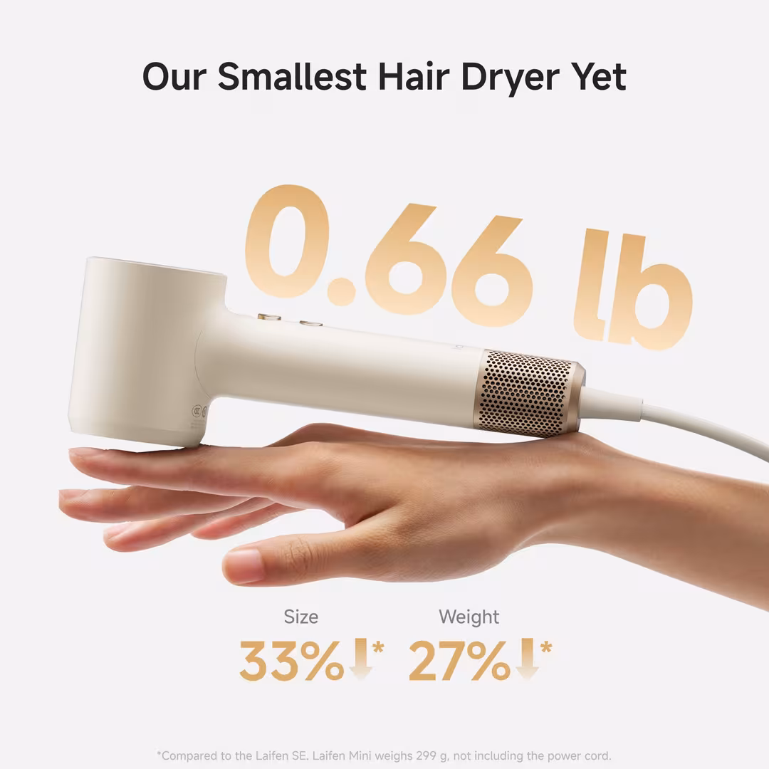 Laifen  Mini High-Speed Hair Dryer + Bag + 1 Magnetic Nozzle