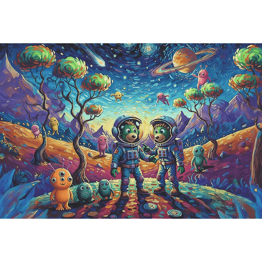 Puzzle Rodzina Treflików, Inspired By Art 100 El. Kosmiczne Fantazje