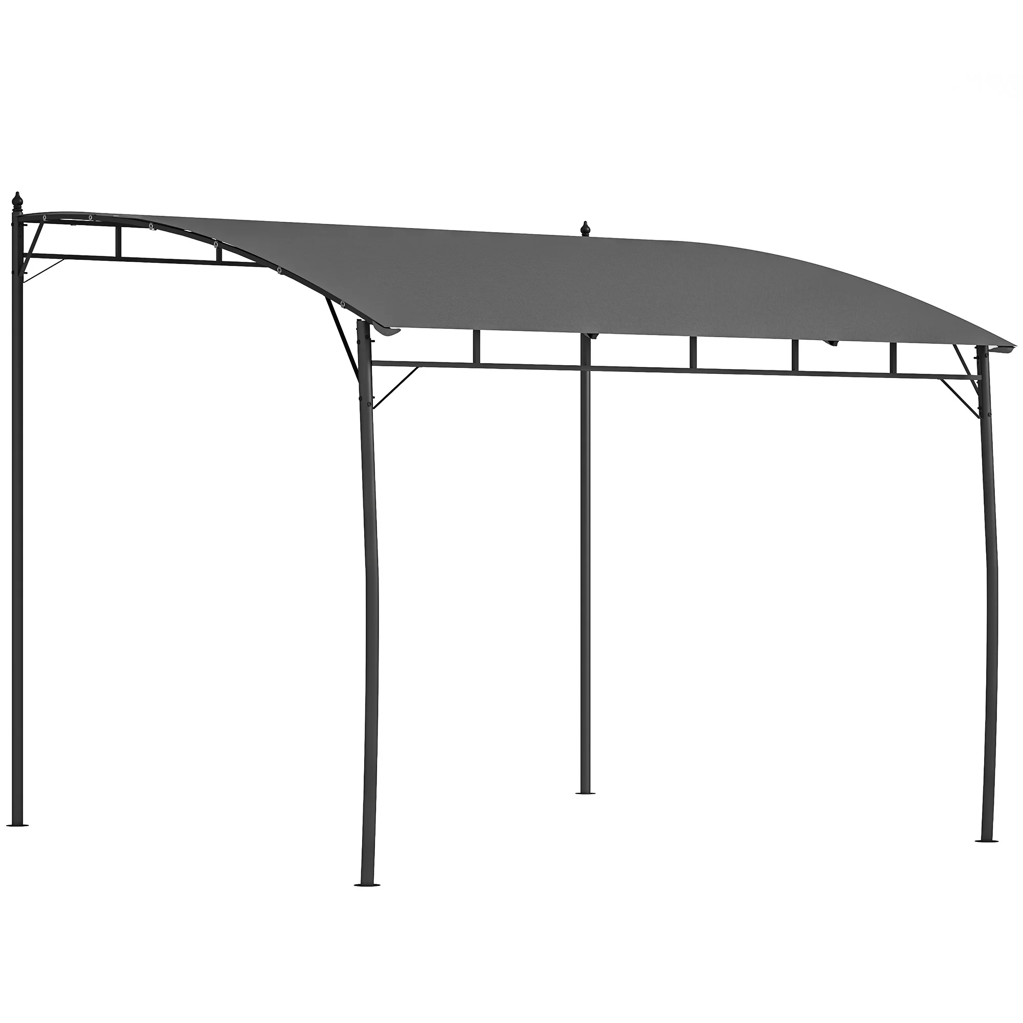 Outsunny 10' x 10' Pergola with UV-Resistant Canopy, Outdoor Sun Shade Shelter for Porch, Patio, Deck, Backyard, Charcoal Gray