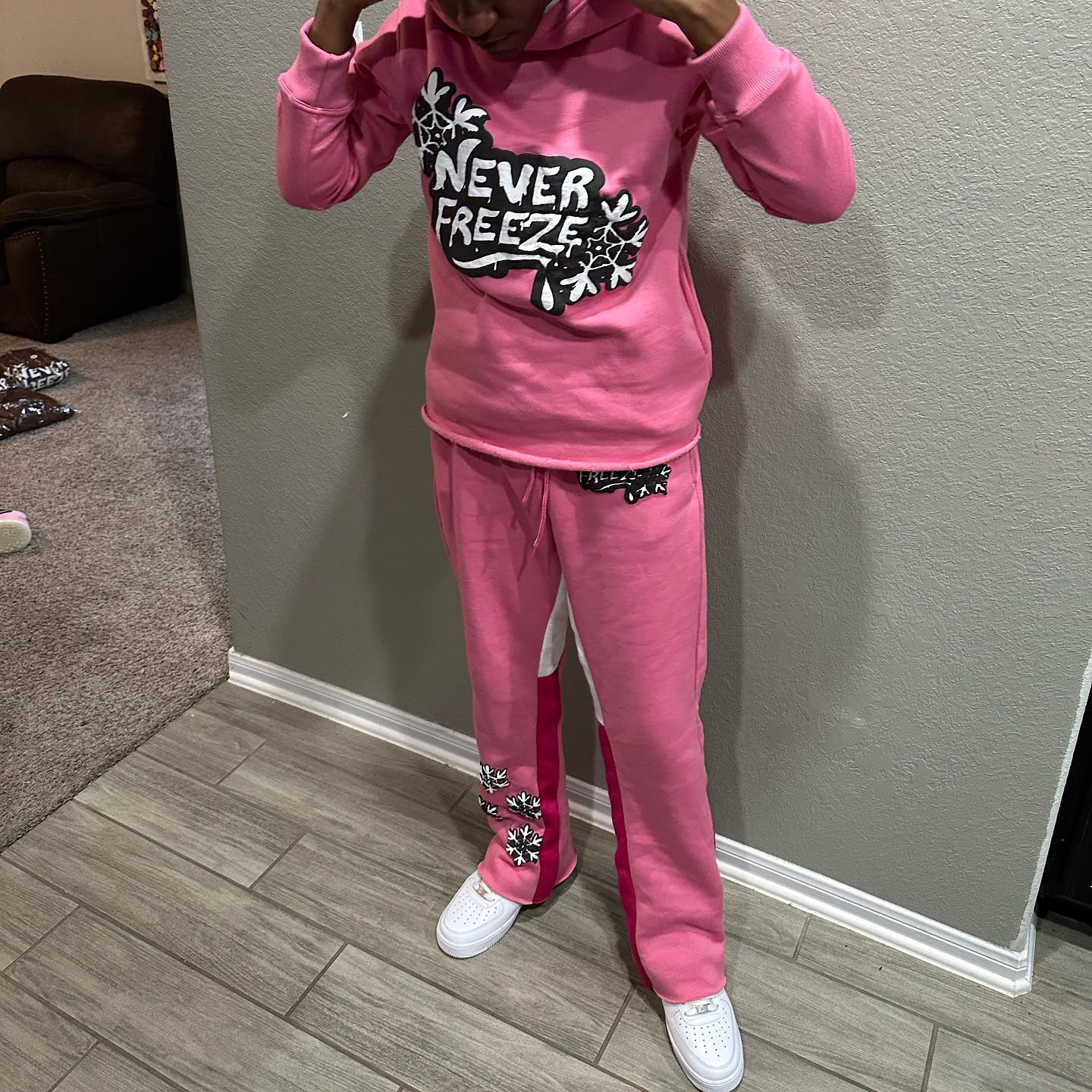 Fashionable personalized printed sports style hoodie set
