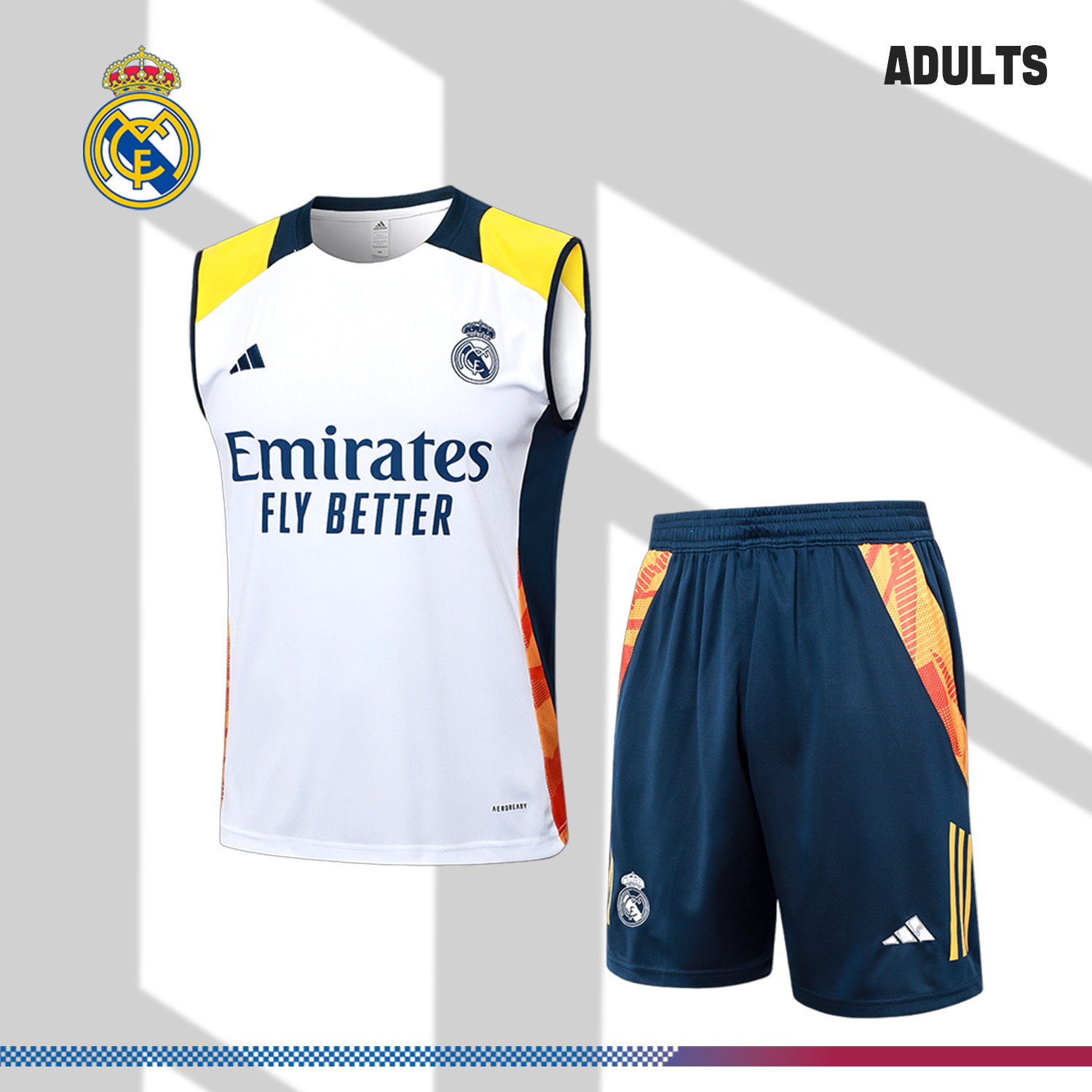 2024/2025 Real Madrid white adult vest training suit (Adult Kit)