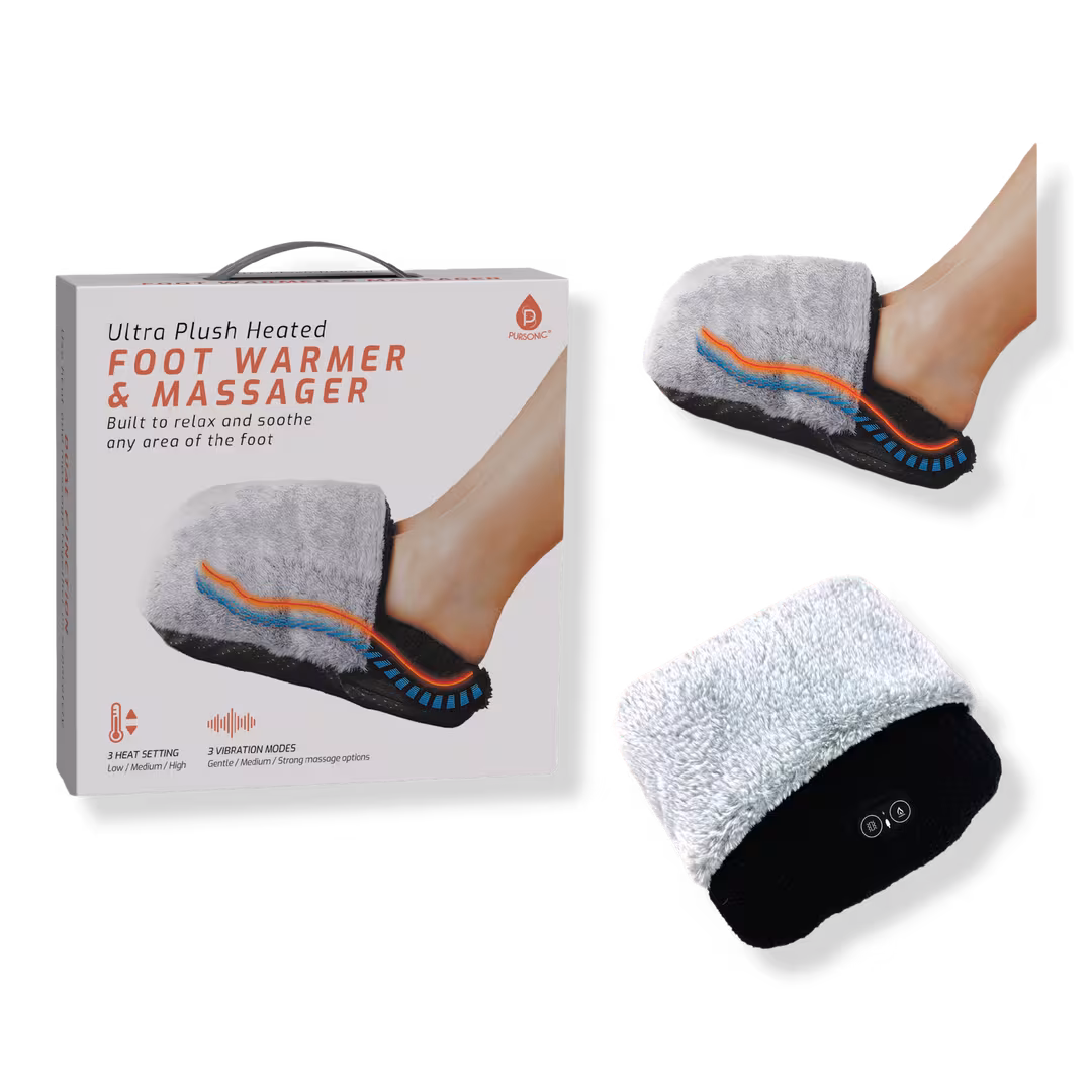 PURSONIC  Ultra Plush Heated Foot Warmer & Massager