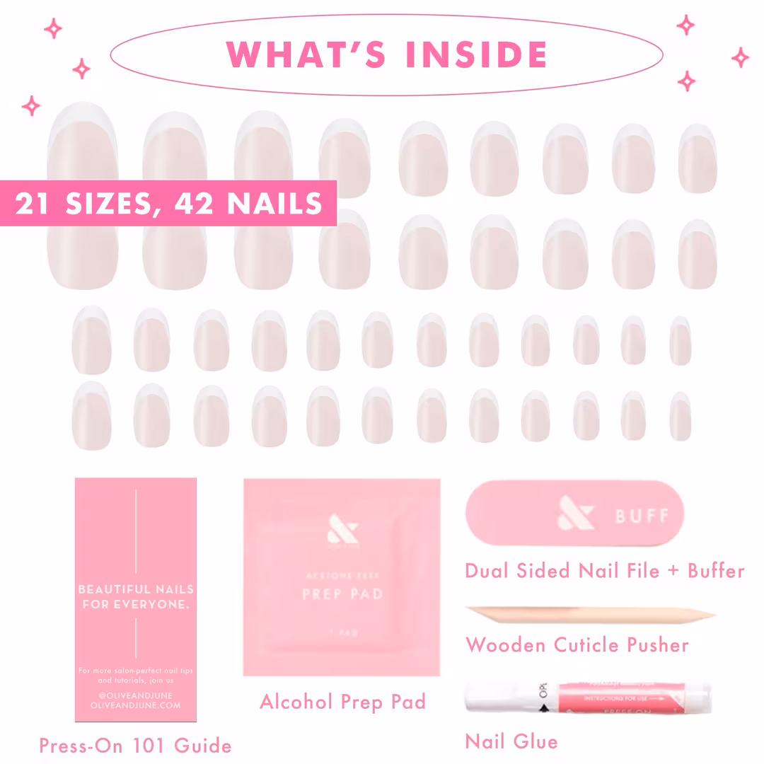 Olive & June  Instant Mani Press-On Nails Chrome French