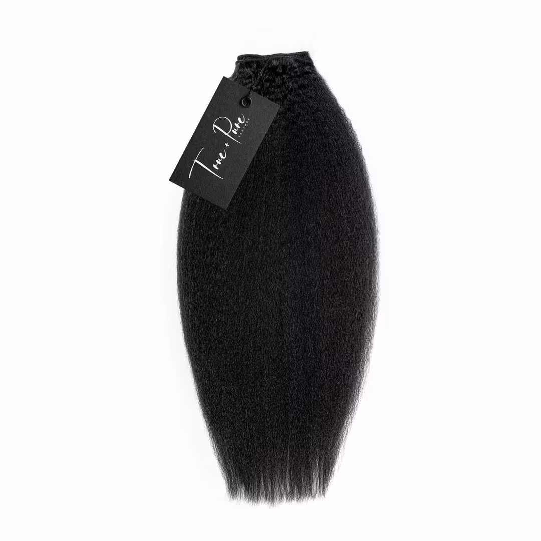 True + Pure Texture  Relaxed Natural Blowout Kinky Straight Human Hair Wefts (Bundles) Extensions