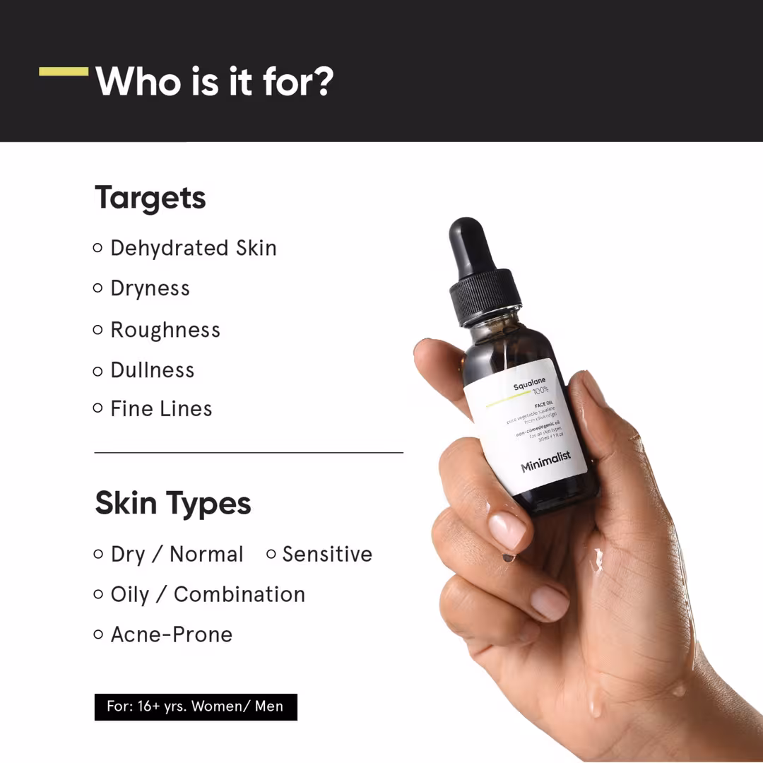 Minimalist  Squalane 100% Super Lightweight Face Oil