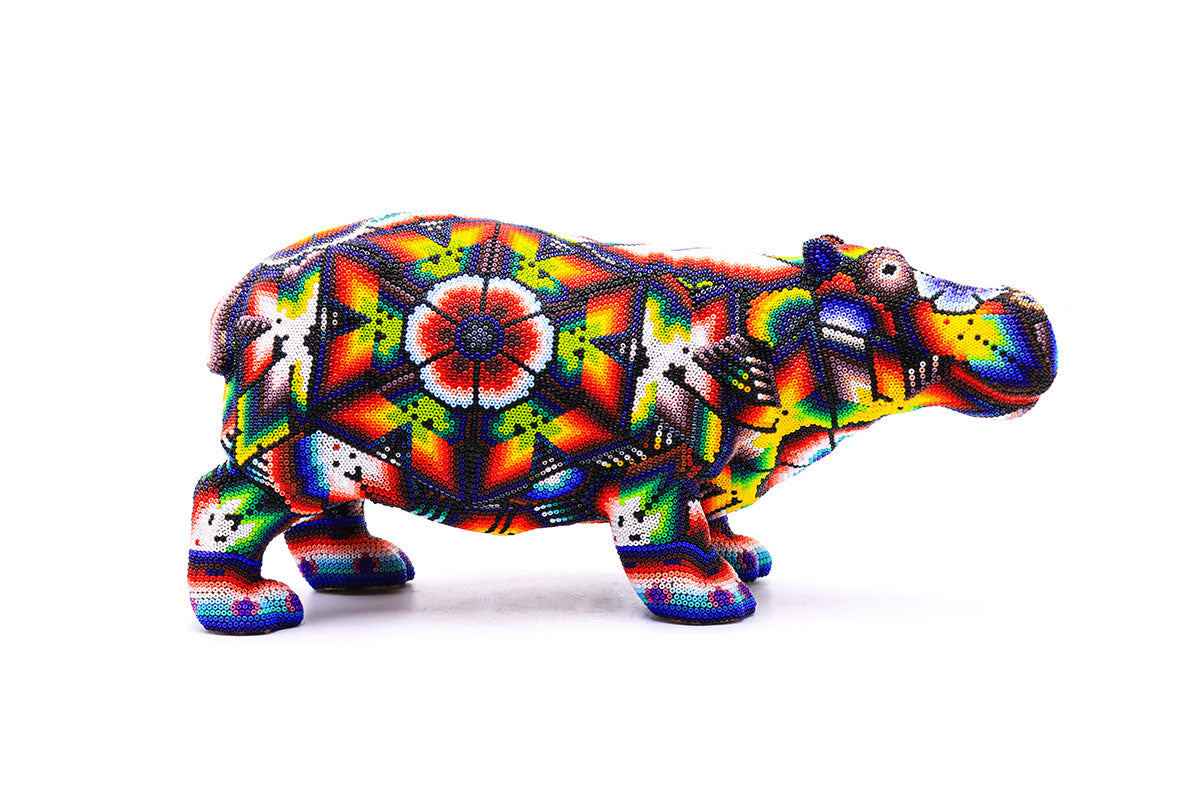 Hipopótamo - Obra de Arte Huichol