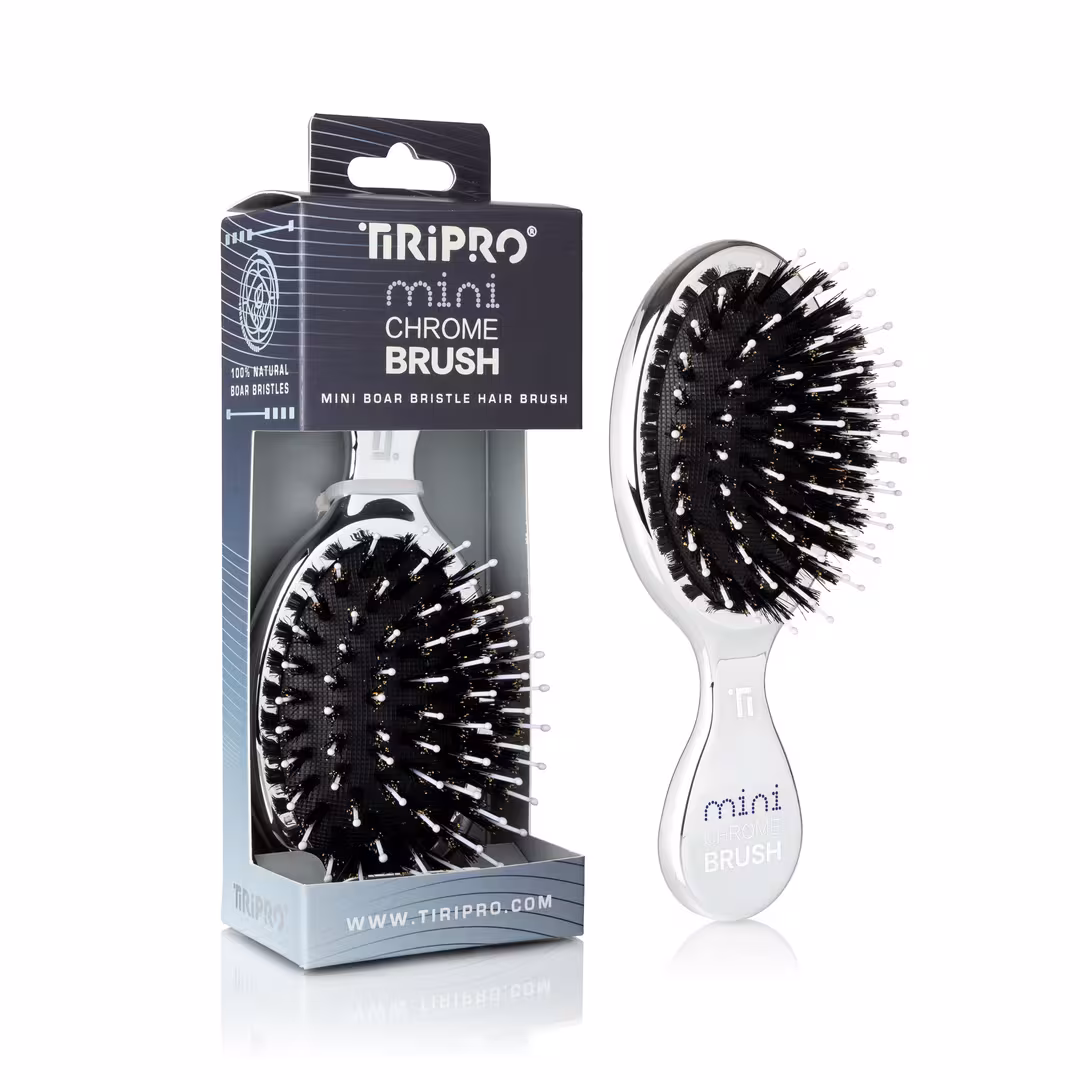 Tiri Pro  Mini Chrome Boar Bristle Hair Brush