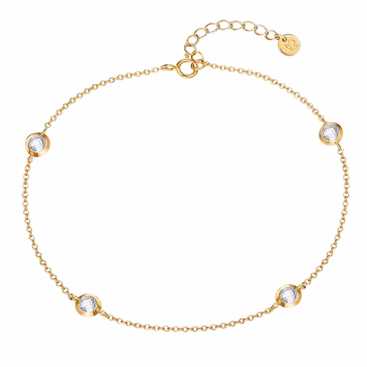 Fußkette aus Sterling Silber in silber mit Zirkonia