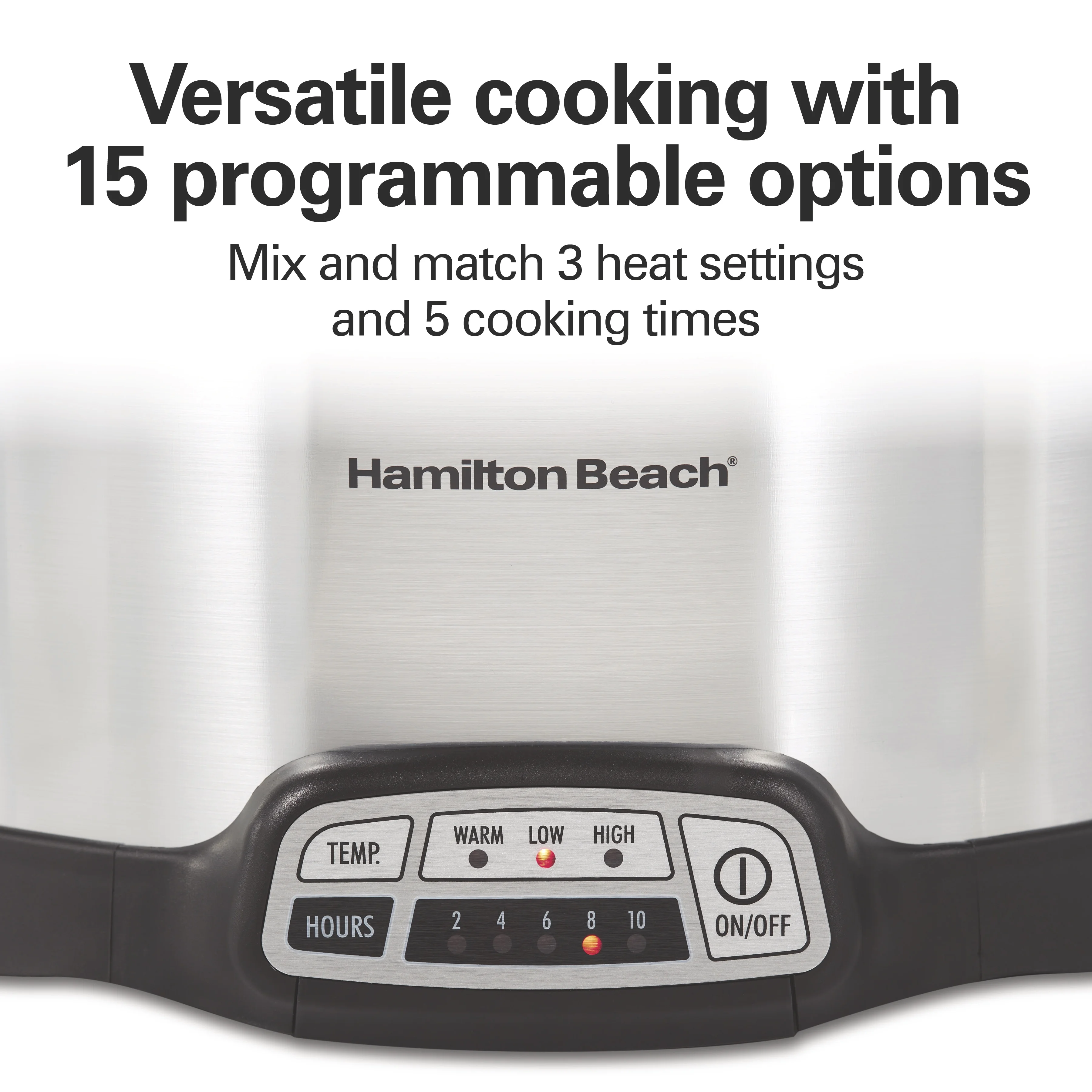 Hamilton Beach 4 Qt Programmable Slow Cooker, Stoneware Crock with Removable Pot, Stainless Steel