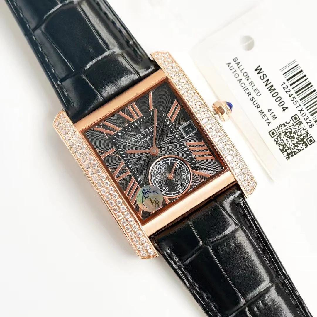 Cartier Watch TANK MC LADIES SECOND TIME GOLD CASE DIAMOND BEZEL