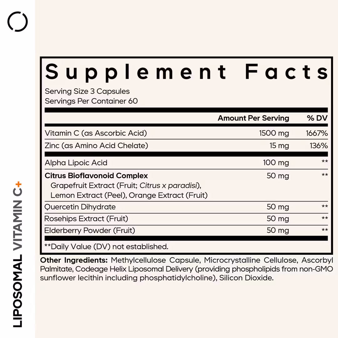 CODEAGE  Liposomal Vitamin C with Zinc, Elderberry & Bioflavonoids