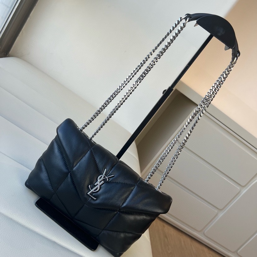 SAINT LAURENT - YSL PUFFER Leather Shoulder Bag Mini