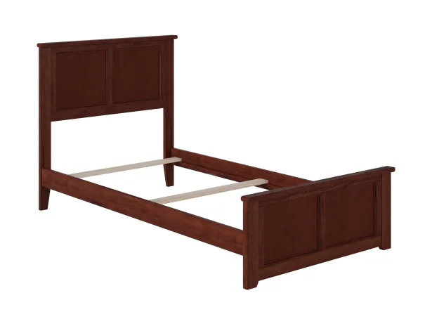 AFI Madison Twin-XL Wood Foundation Bed with Matching Headboard Footboard Set, Walnut