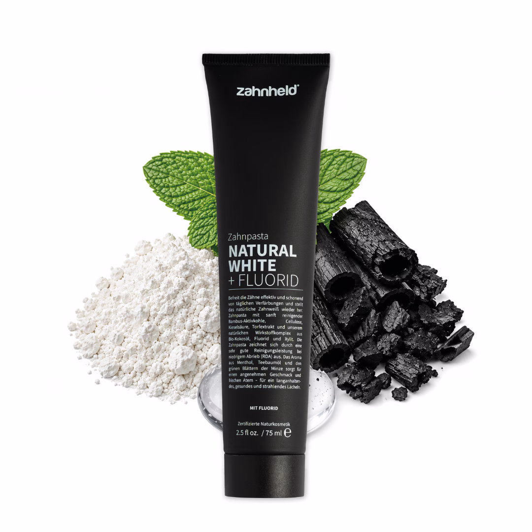 Natural White Zahnpasta (75 ml) – dein Einstieg ins sanfte Whitening, ohne Bleaching, vegan