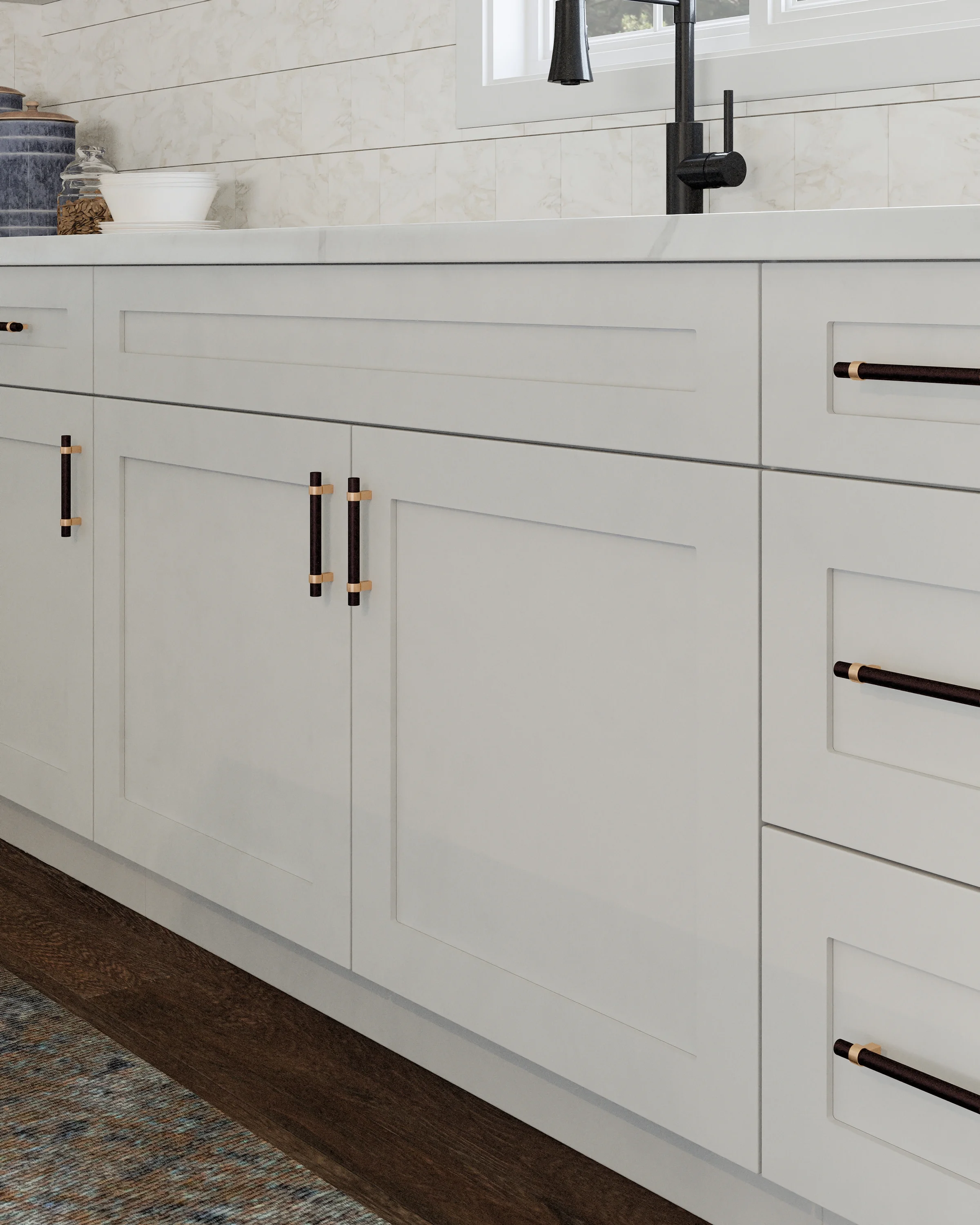 Design House Brookings Assembled Shaker Style Base Kitchen Cabinet (36" x 34.5" x 24"), Sherwin Williams? White