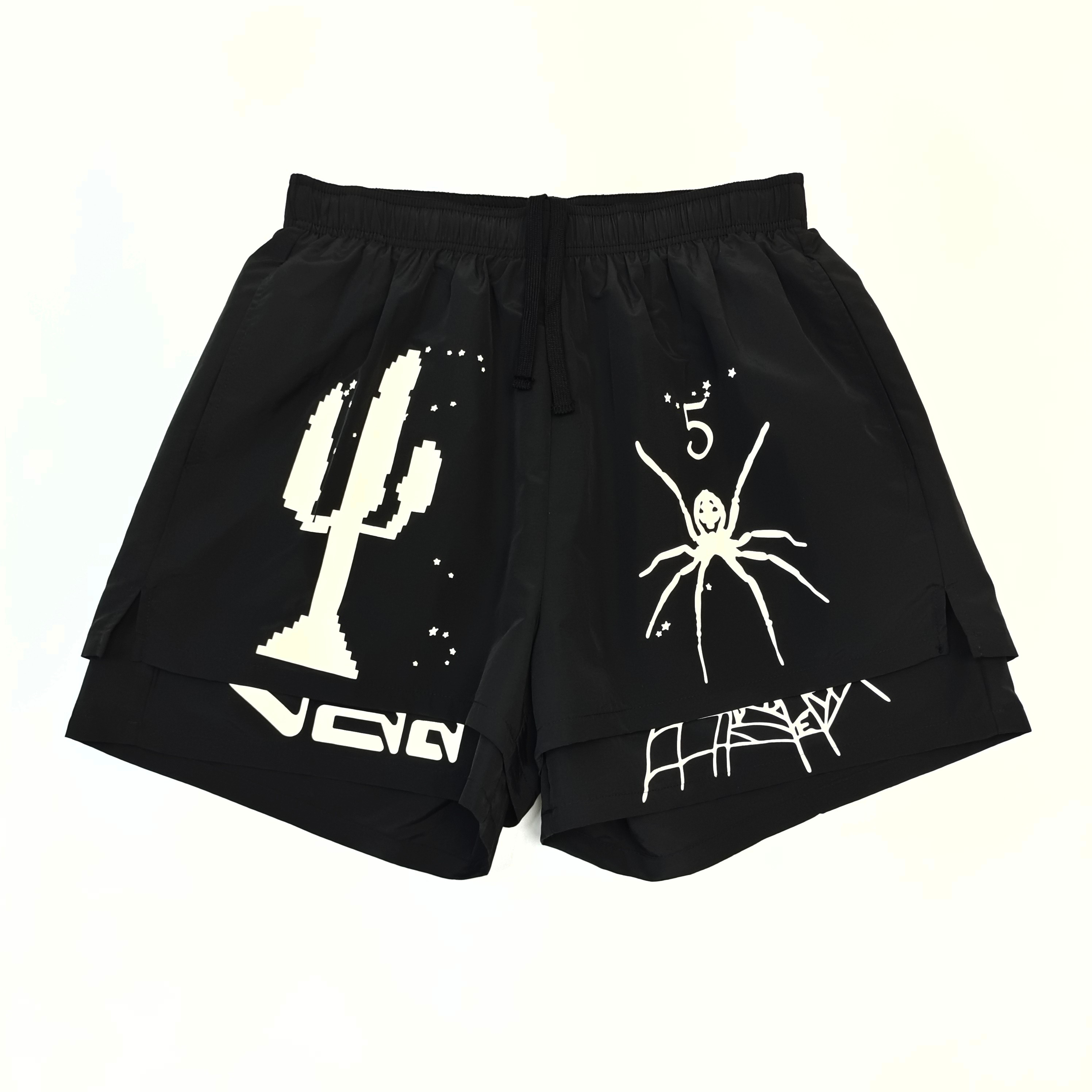 Spider Candlestick Black Shorts Printed Tee