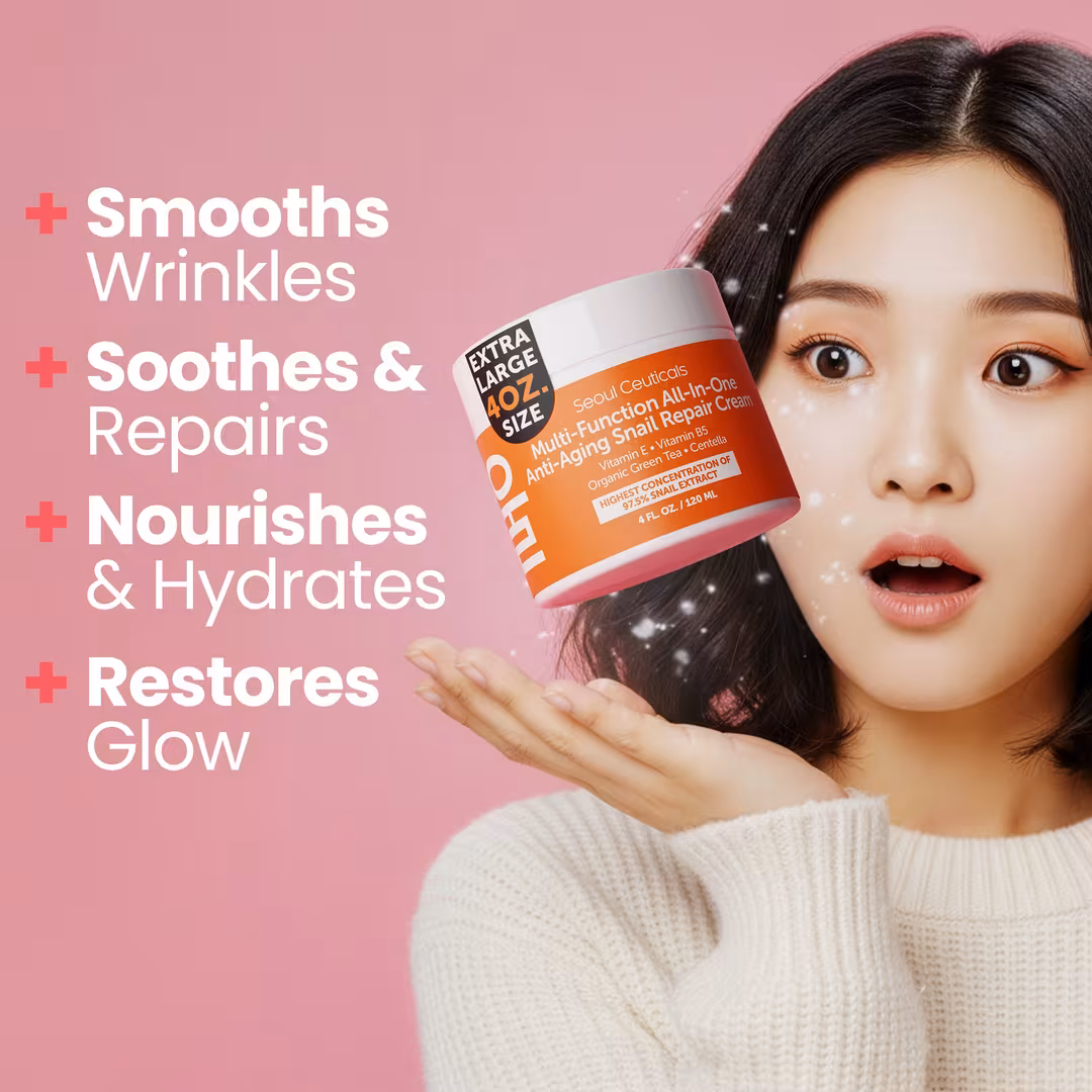 Seoul Ceuticals  Korean Skin Care Multi-Function All-In-One Anti-Aging Snail Repair Cream