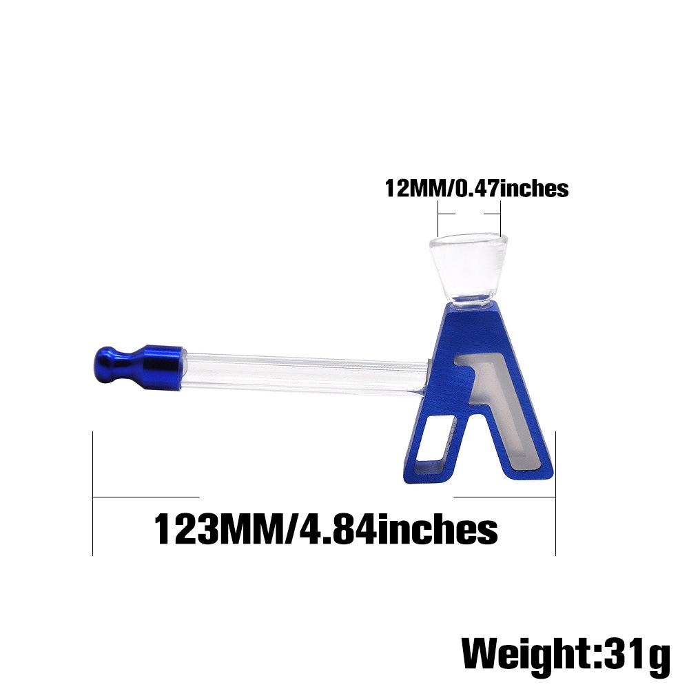 Hammer Shape Metal Glass Pipe