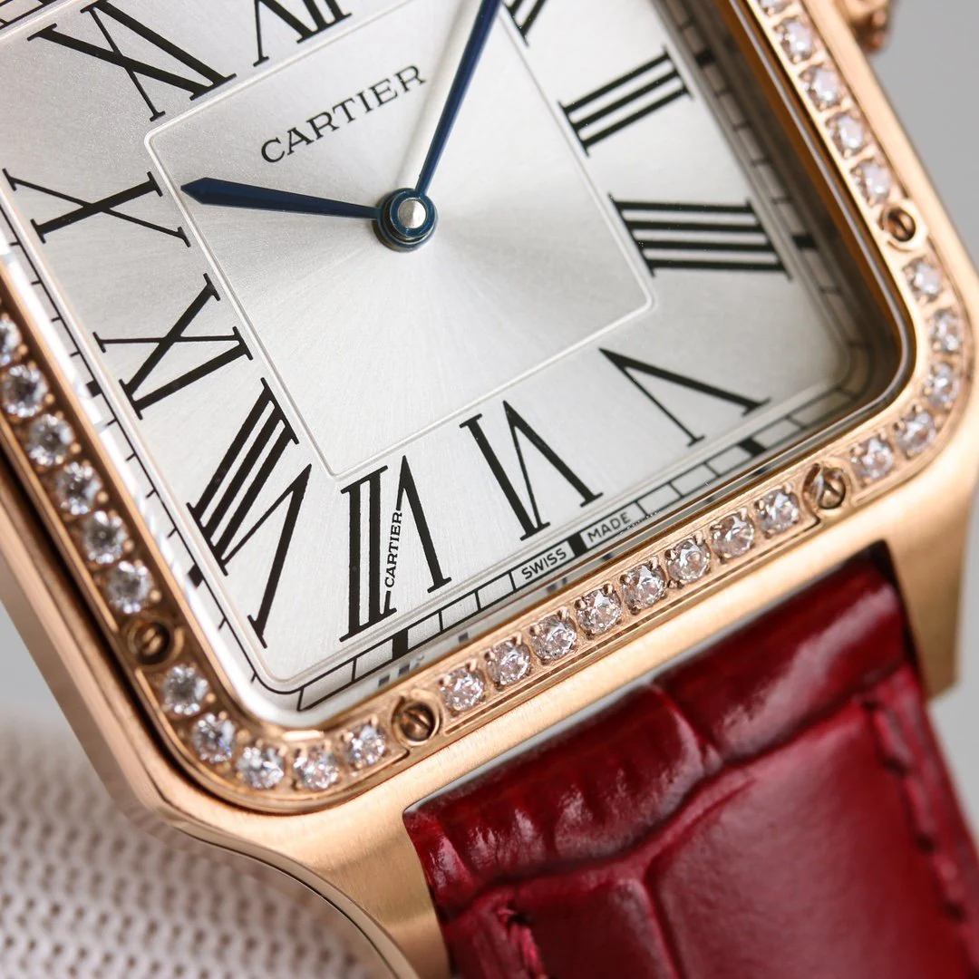 Cartier Watch SANTOS DUMONT XL ROSE GOLD DIAMOND BEZEL