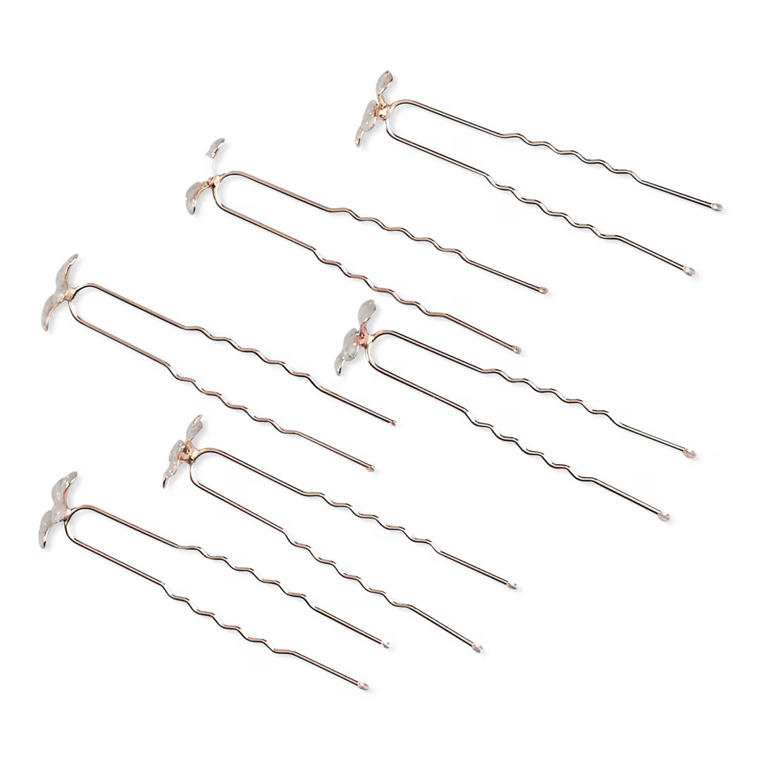 Conair Accessories  Flower-Topped Gold-Tone Hair Pin Set