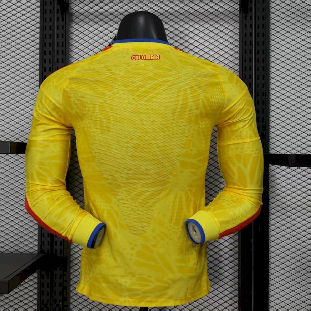 Mens Colombia 2026 World Cup Home Long Sleeve Jersey Player Version