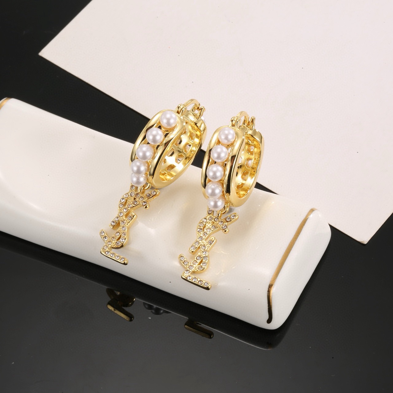 YSL Monogram Huggie Earrings