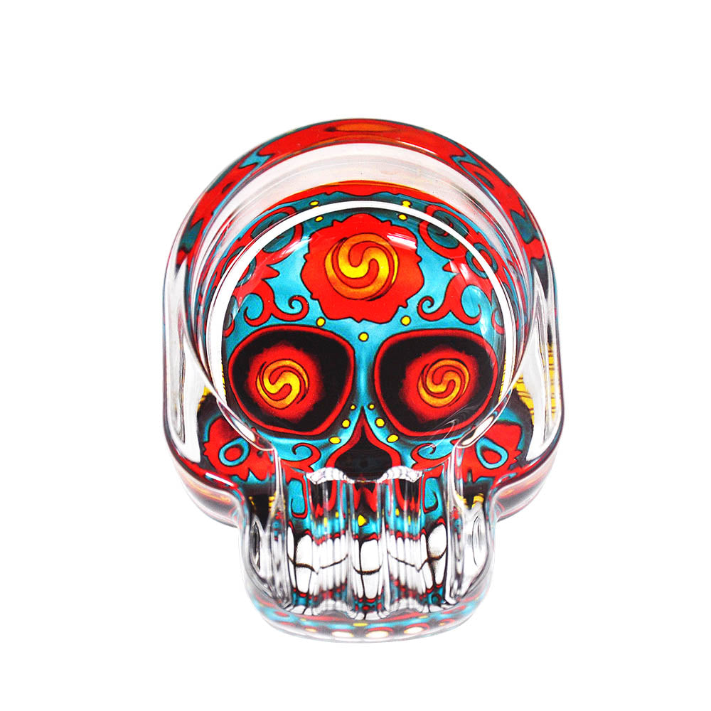 Skull Glass Cigarette Ashtray (Random Pattern)