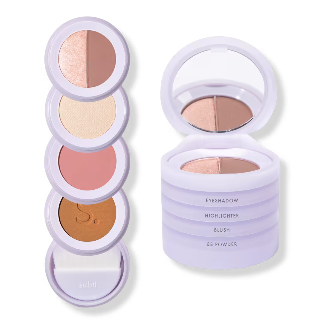 SUBTL. Beauty  4-in-1 Stack with Powder Foundation, Eyeshadow, Blush, and Highlighter