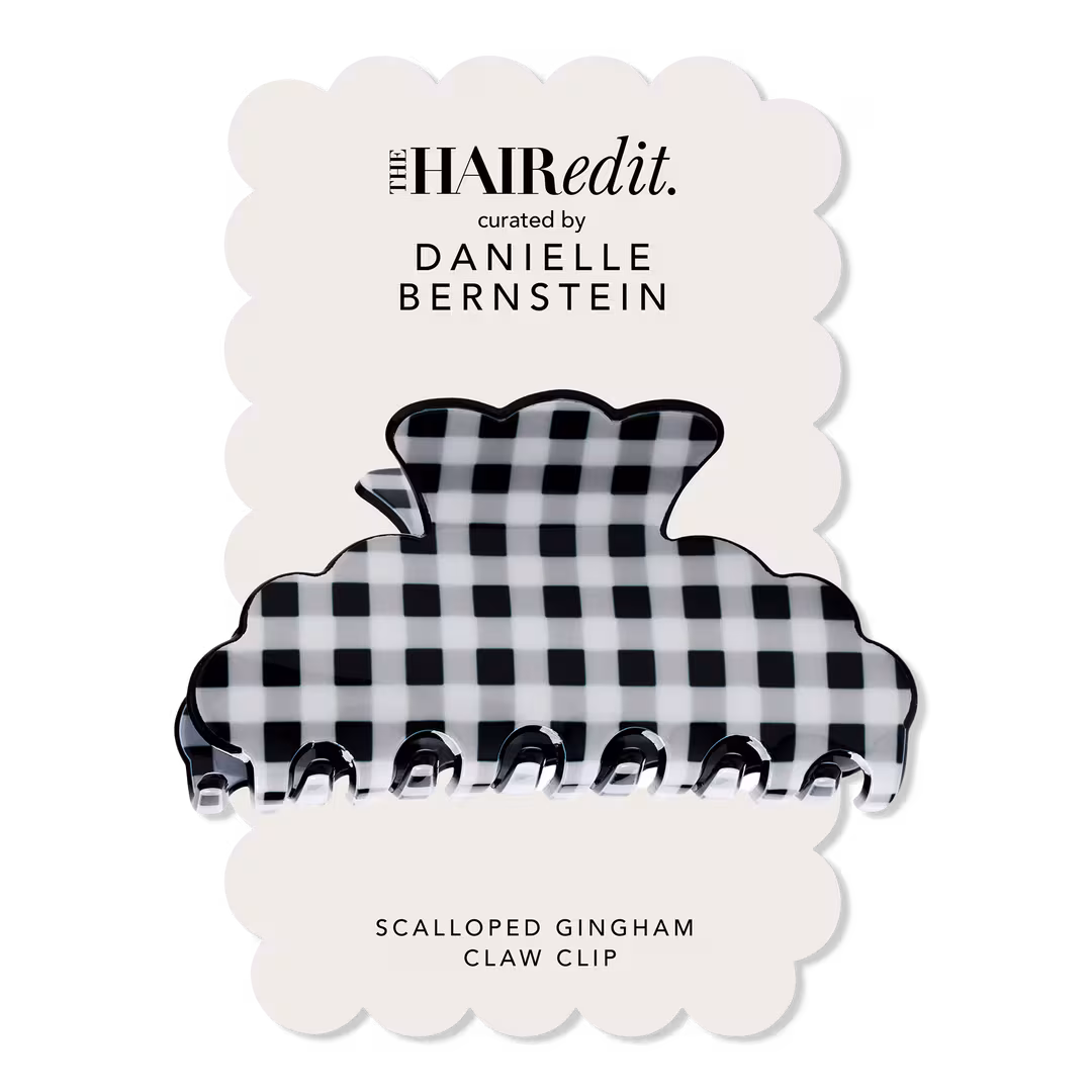 The Hair Edit  Scalloped Gingham Claw Clip by Danielle Bernstein