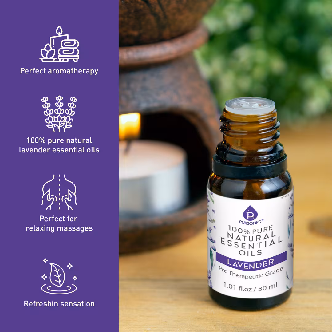 PURSONIC  100% Pure & Natural Lavender Essential Oils