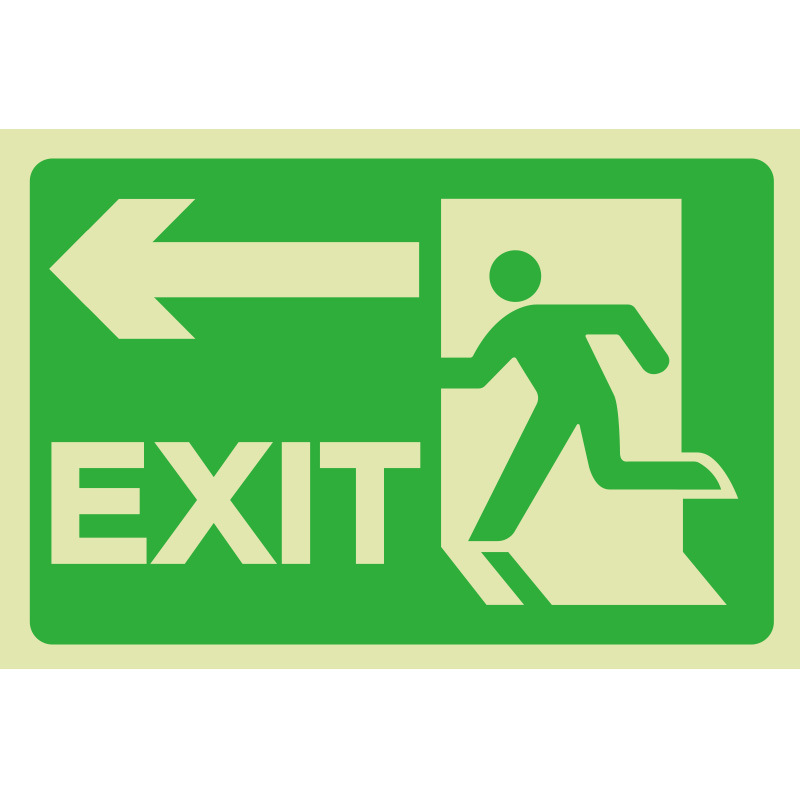 Customized Luminous Emergency Fire Evacuation Exit Sign Sticker