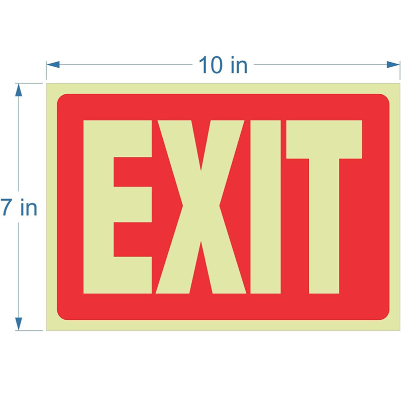 Self-adhesive PVC luminous sign sticker for fire safety EXIT luminous sticker, exit warning glow-in-the-dark sign EXIT SIGN