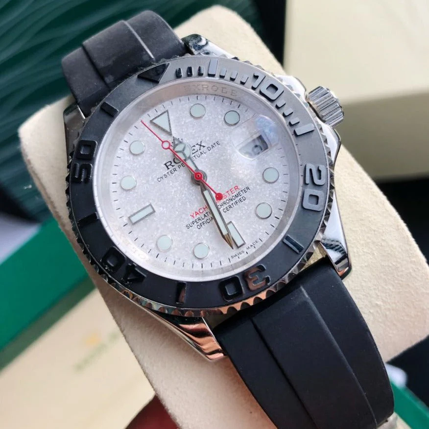 Rolex Watch YACHT-MASTE BLACK BEZEL WHITE DIAL Watch