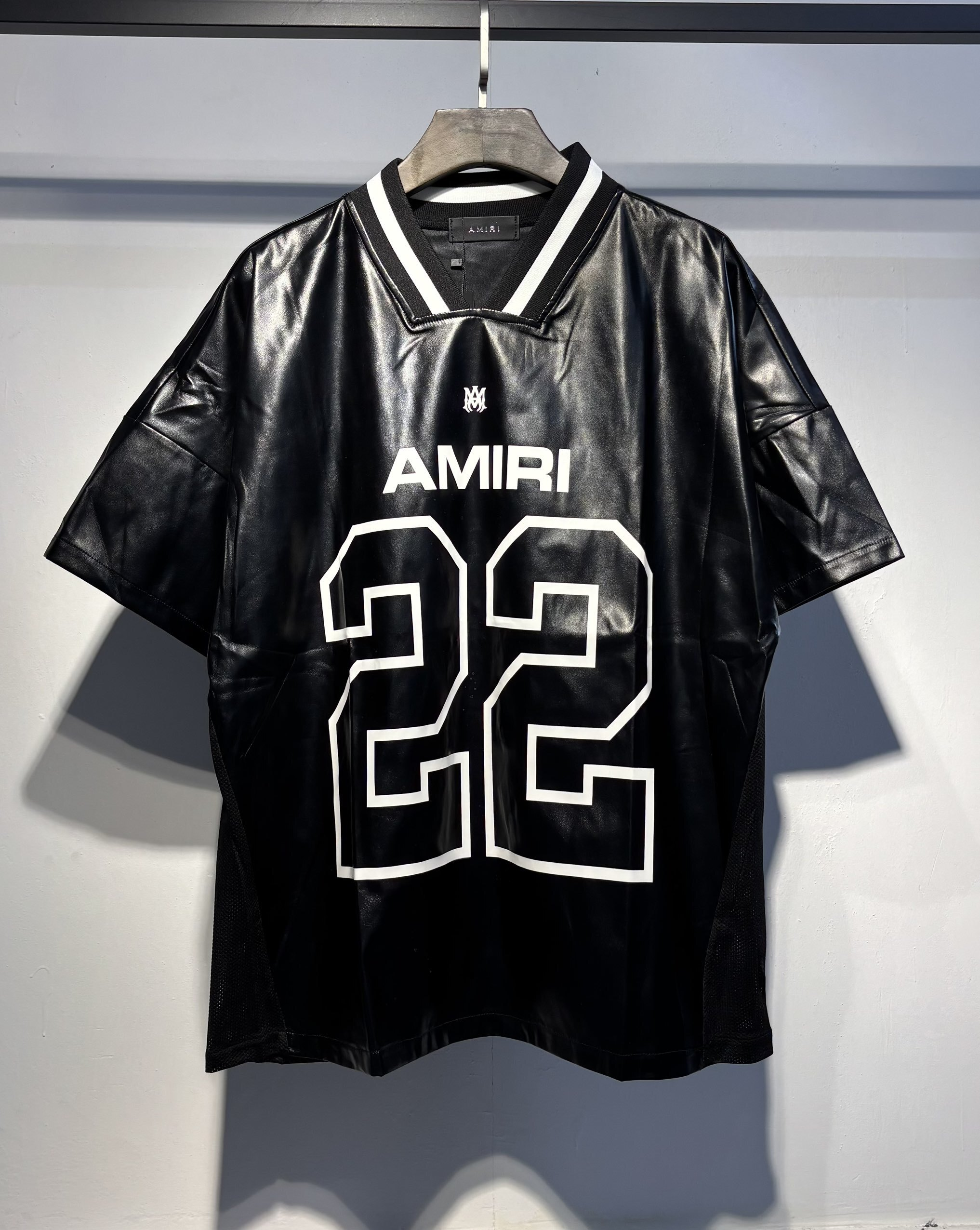 High-quality black leather number 22 jersey