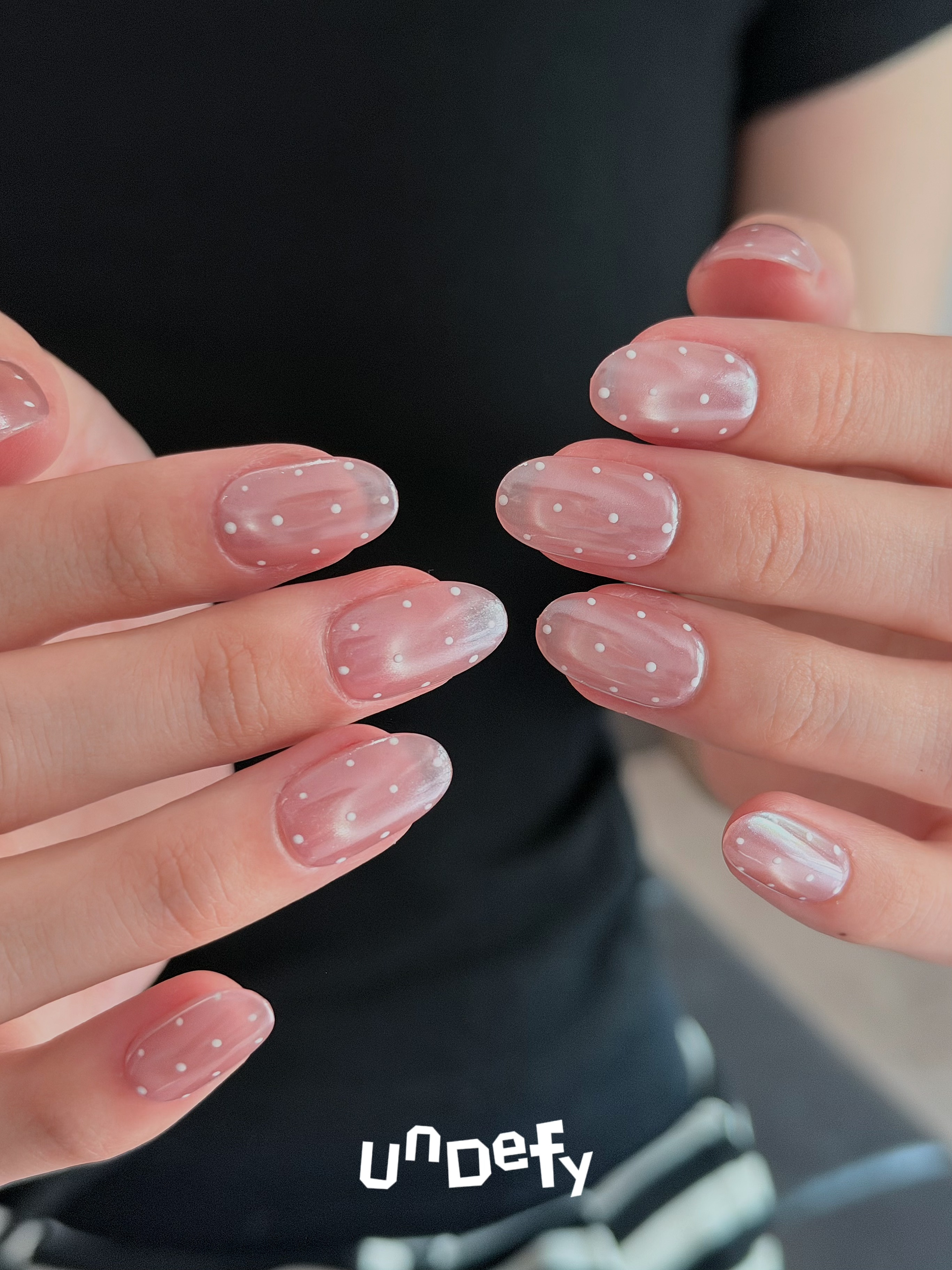 Peach polka dots
