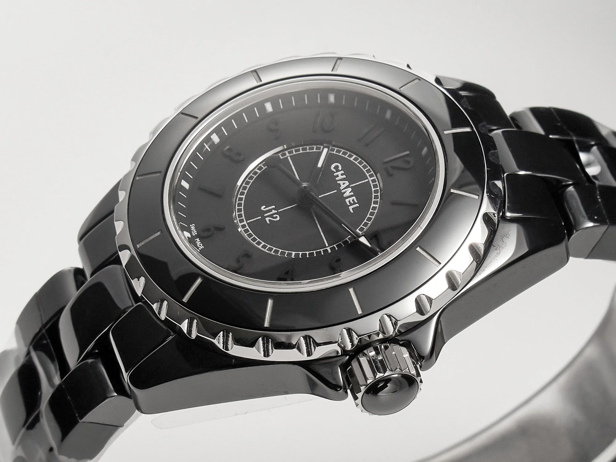 Chanel Watch J12 Quartz Black Ceramic Black Numerals Black Dial