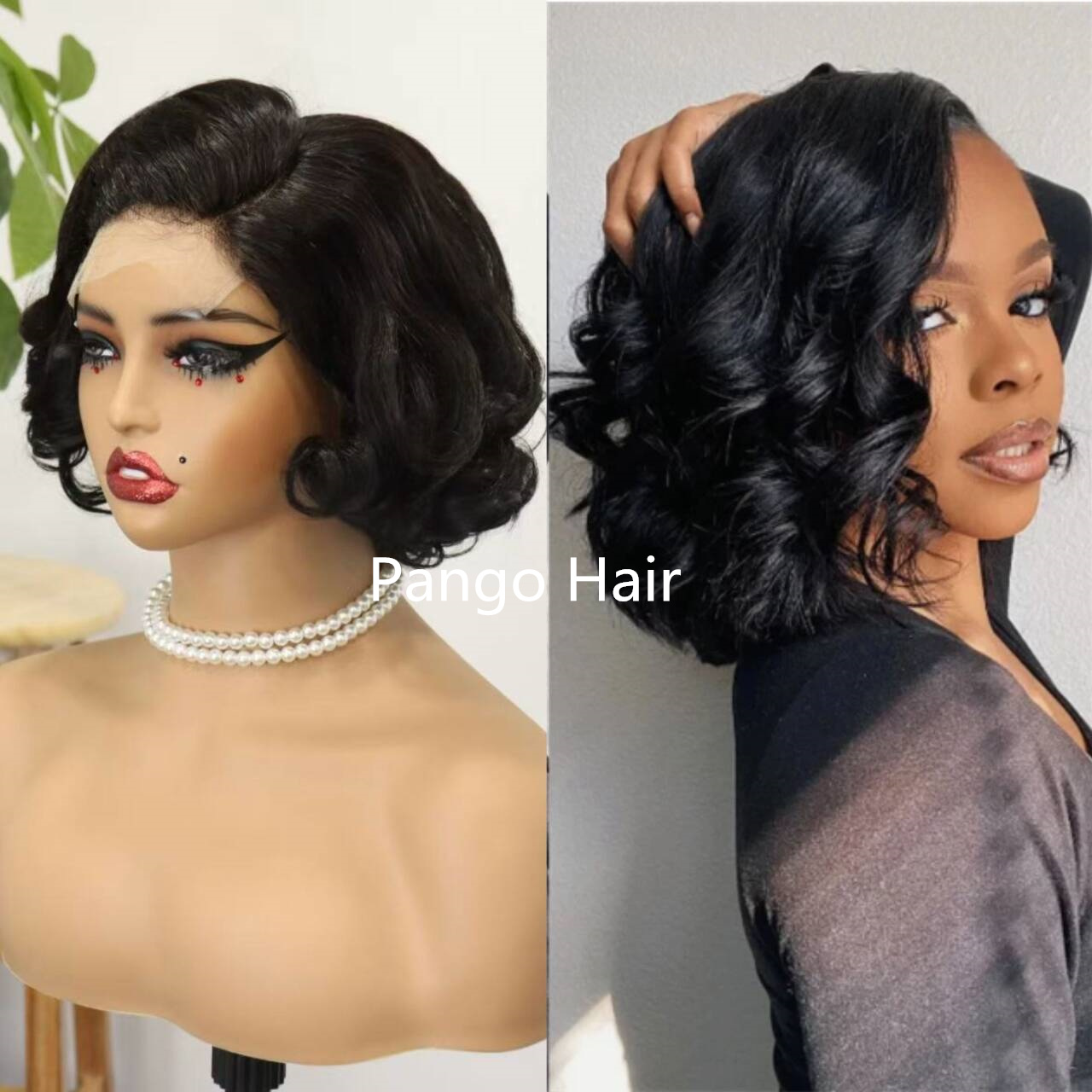 11A 4x4 loose wave glueless Brazilian hair 10inch Wig 196