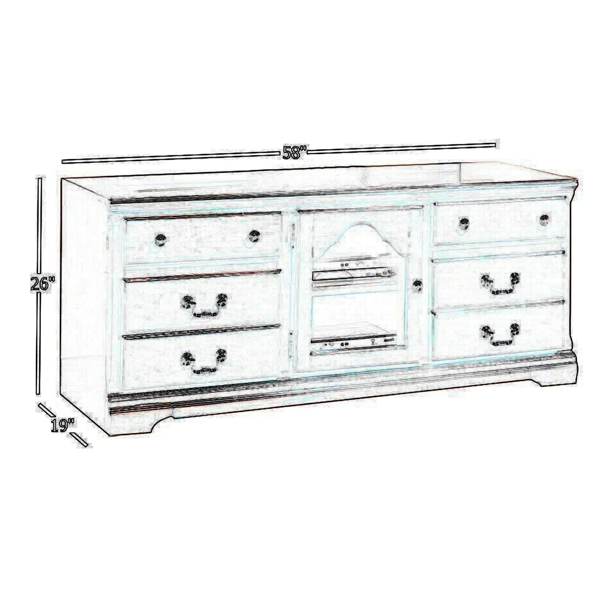 Acme Trendy TV Stand Cherry Brown - Saltoro Sherpi