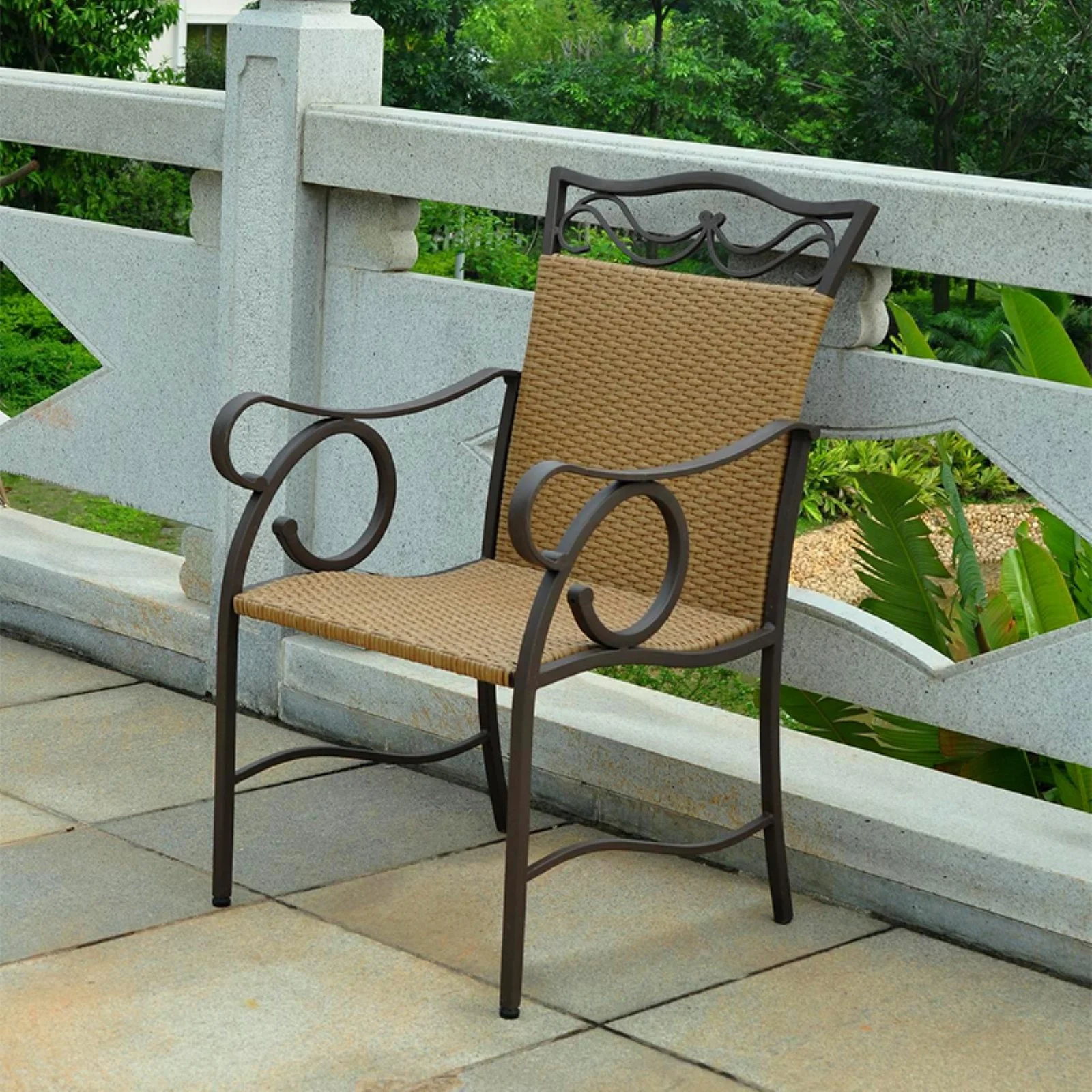 Valencia Resin Wicker/Steel Chairs-Color:Honey