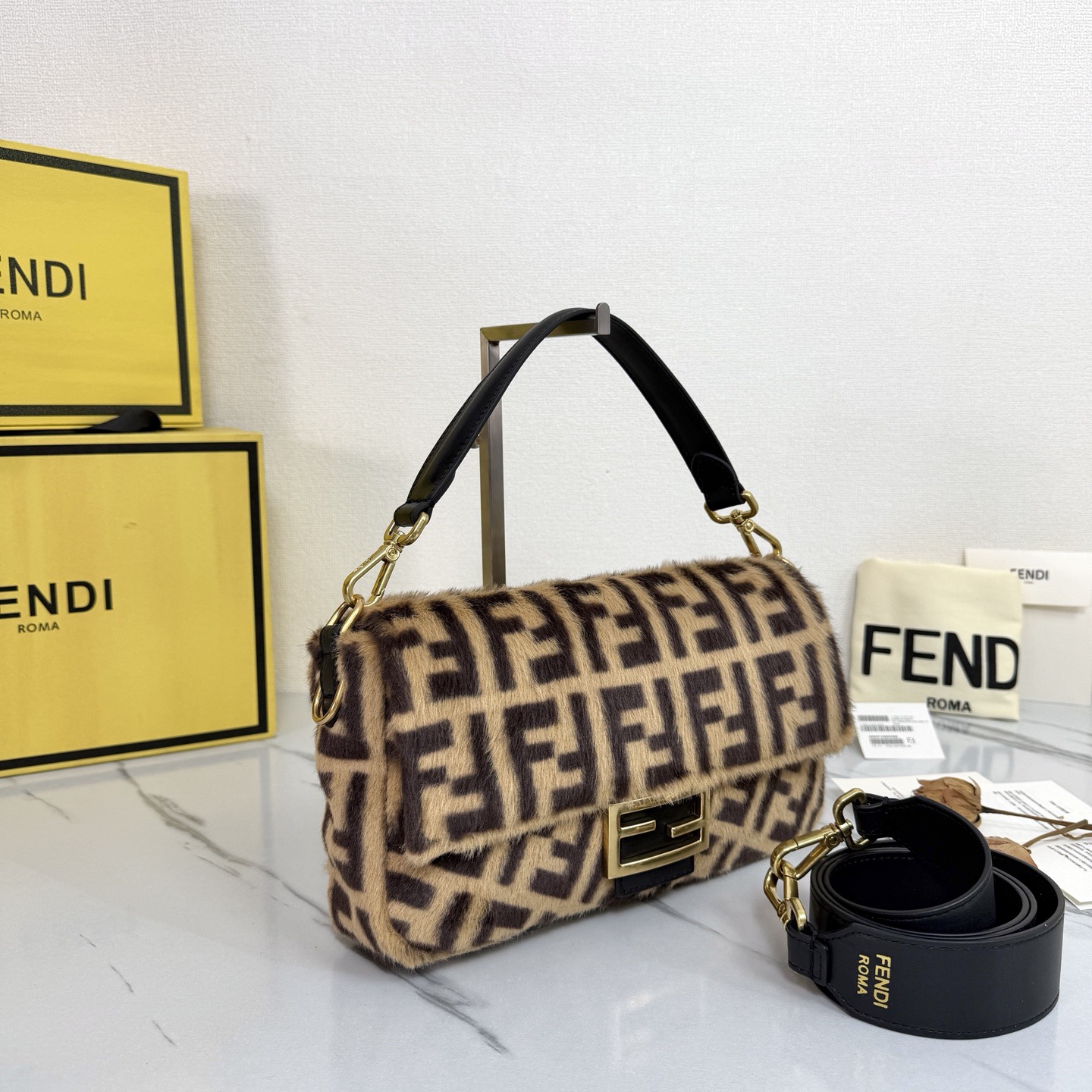Fendi Brown Zucca Baguette