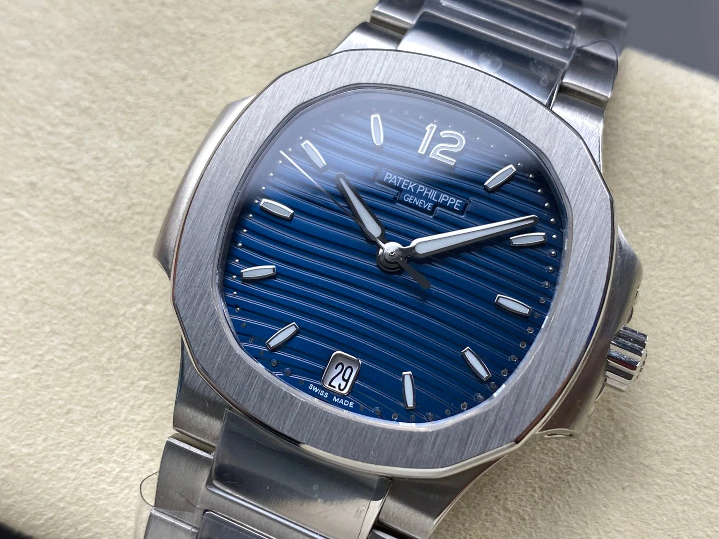 PATEK Nautilus 35.2mm Silver Blue Dial
