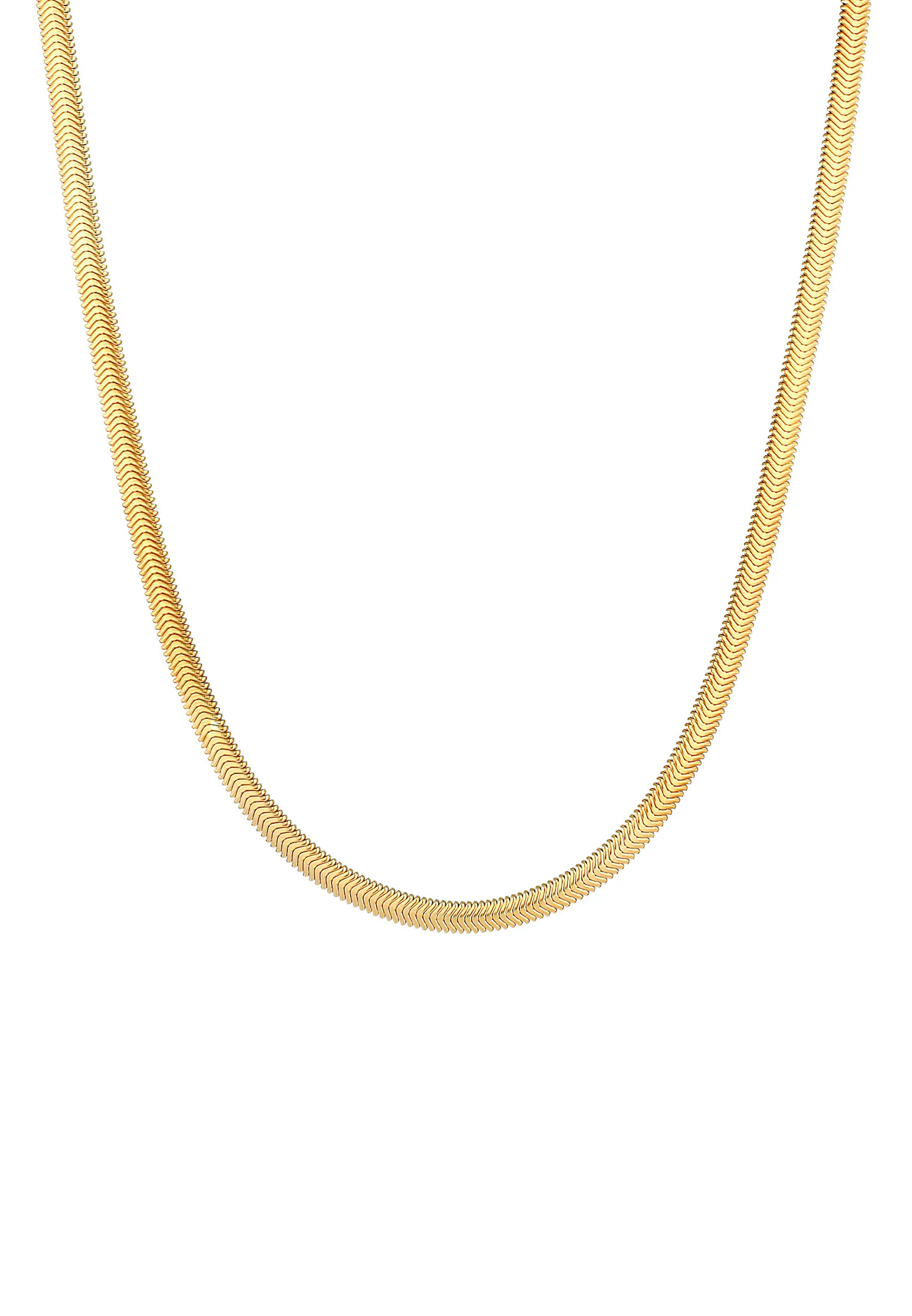 Flach Elegant Schlangenkette Fischgräte 925 Silber