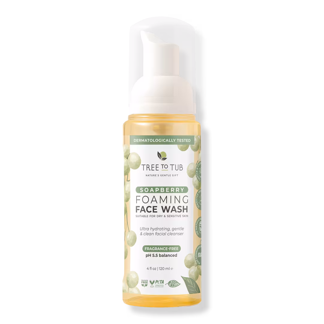 Tree To Tub  Fragrance-Free Soapberry Foaming Face Wash for Dry & Sensitive Skin