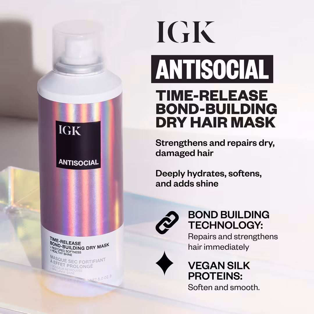 IGK  Travel Size Antisocial Overnight Bond-Building Dry Hair Mask