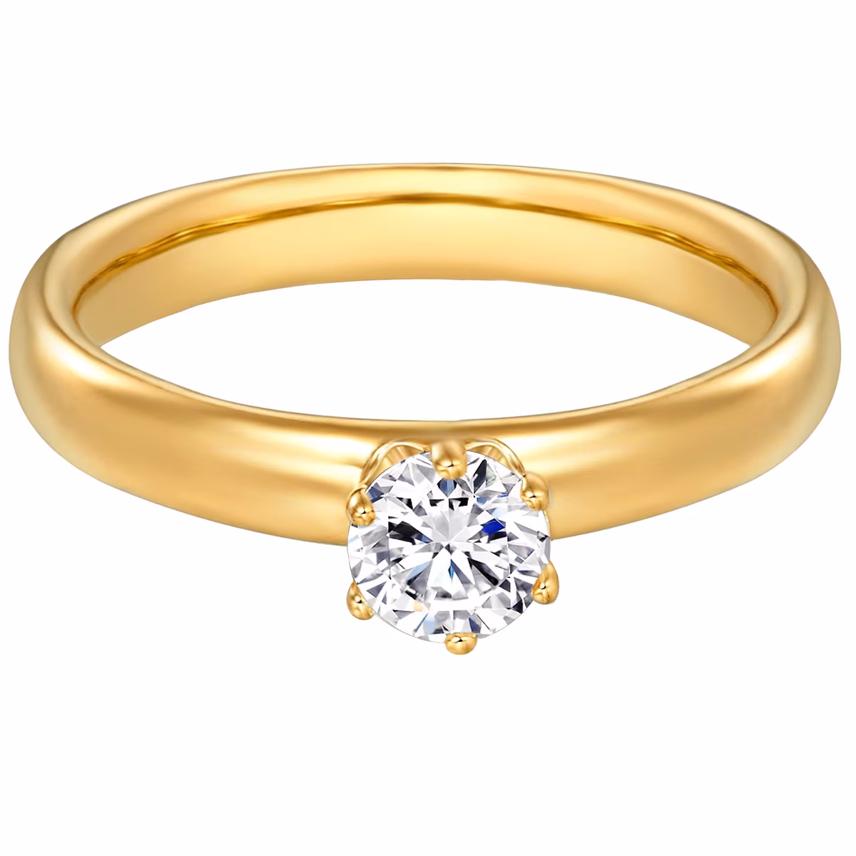Ring aus Sterling Silber in gelbgold mit Zirkonia