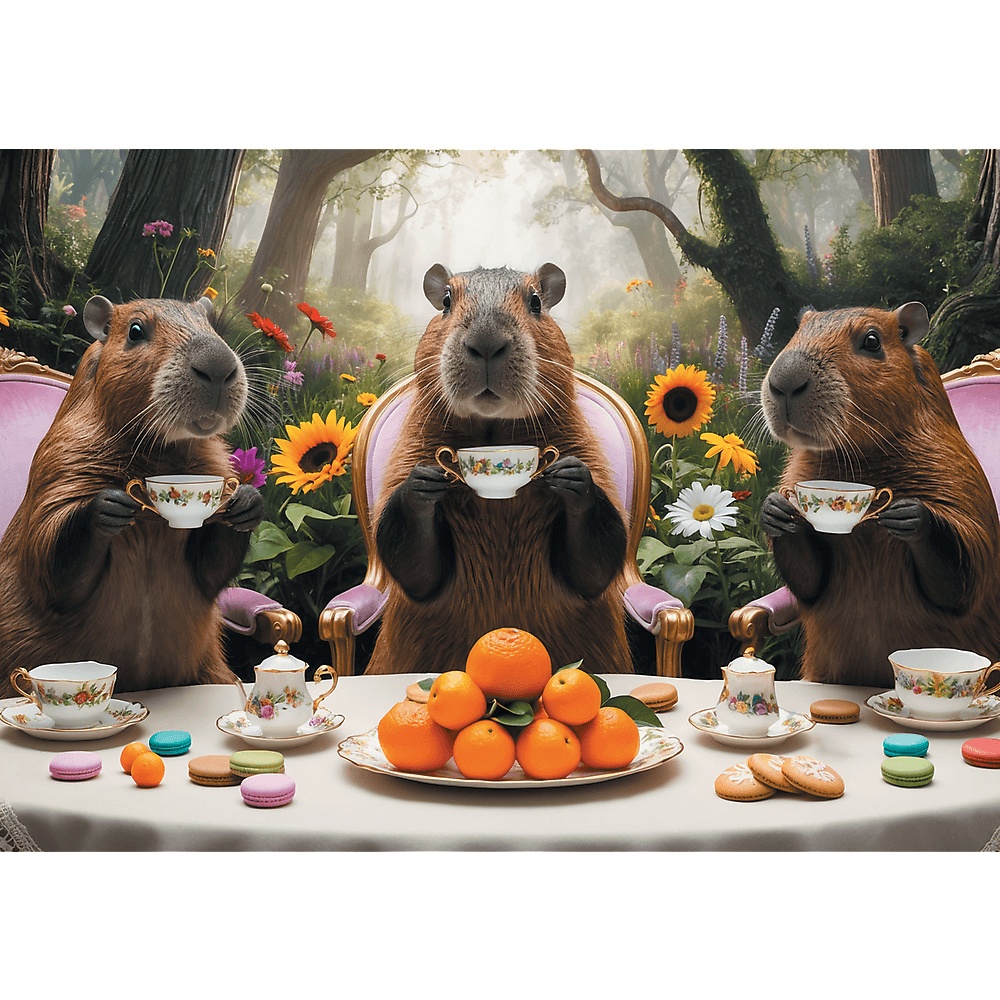 Puzzle 4X1000 El. Malowane Miasta I Kapibary