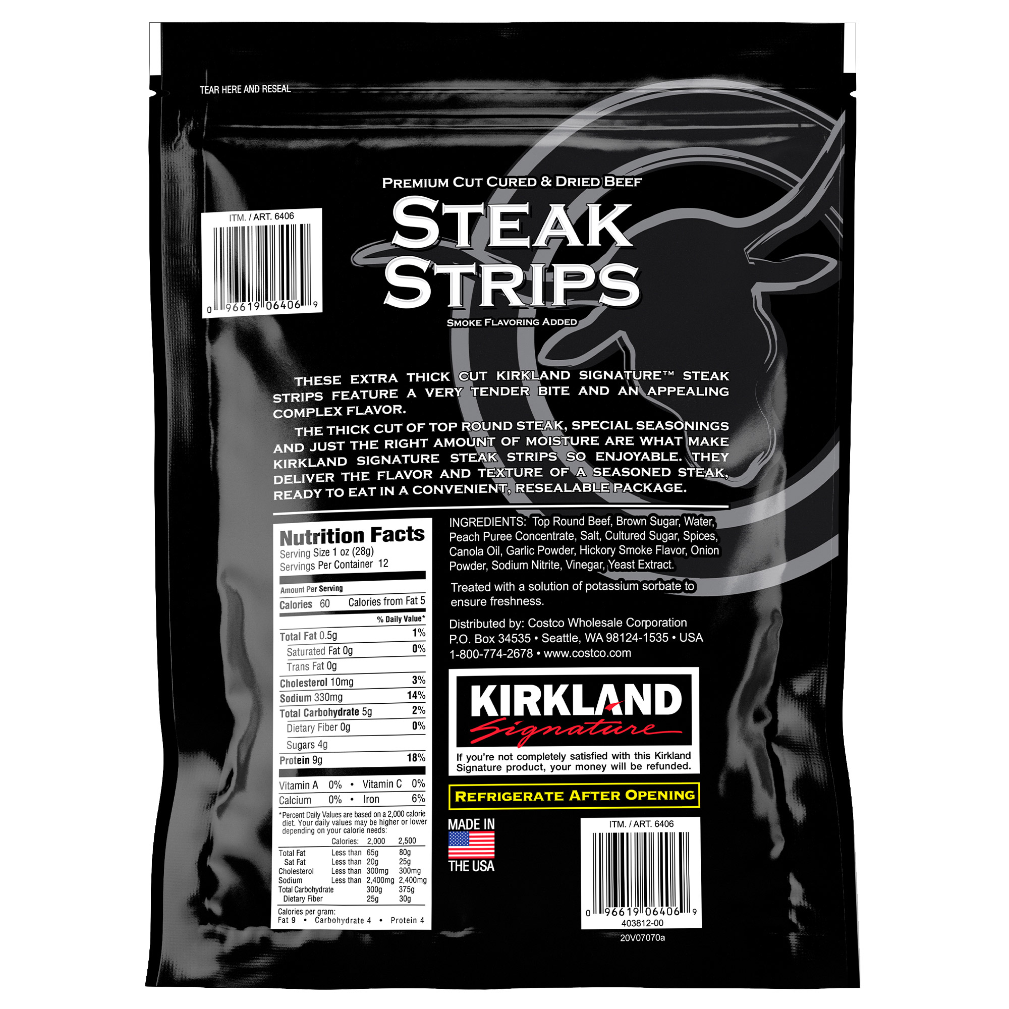 Kirkland Signature Premium Extra Thick Steak Strips, 12 oz