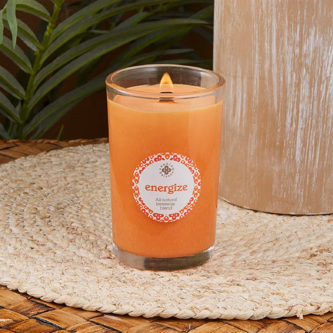 Root Candles  Seeking Balance Aromatherapy Candle - Energize - Rosemary Eucalyptus